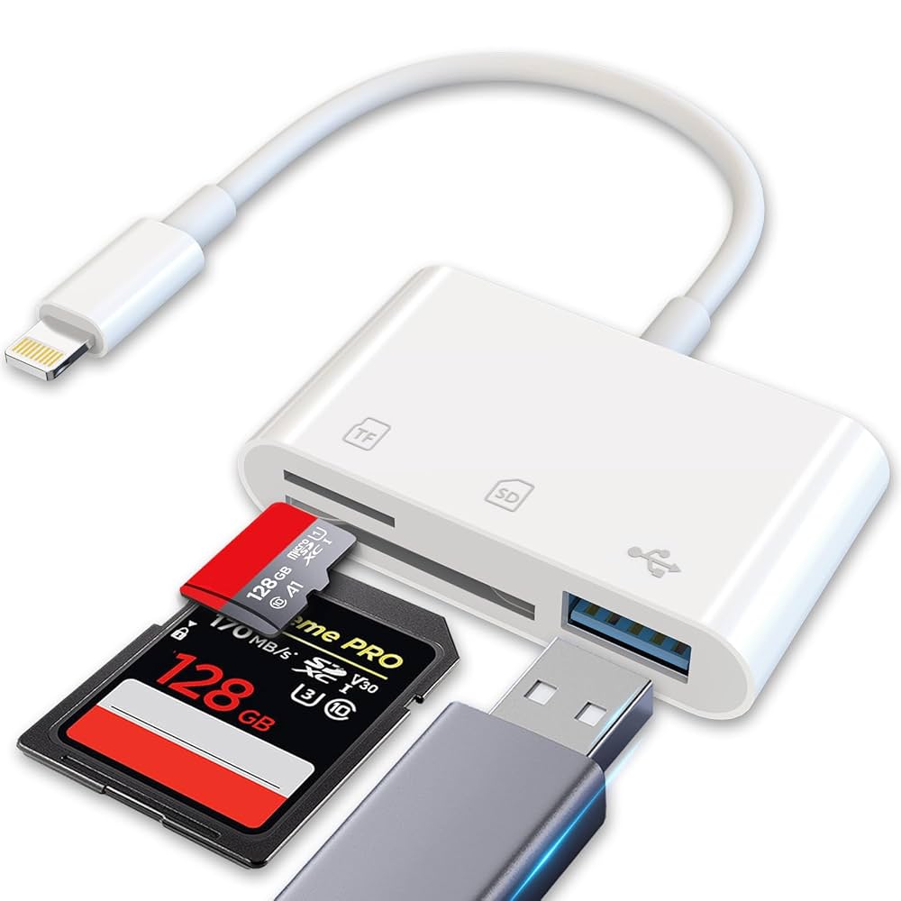 Amazon.co.jp: 【MFi正規認証】iPhone SDカードリーダー 3in1